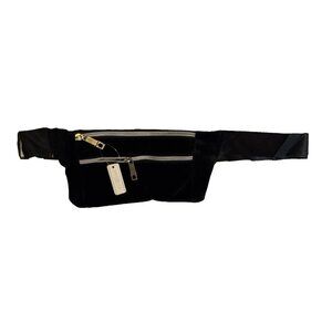 NEW Black Velvet Zip Fanny Pack Belly Bag Hiking Waist Butt Belt Hip Pouch Sport